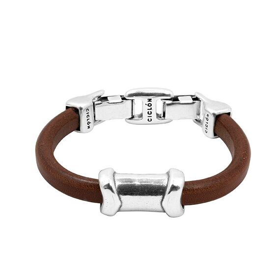 Кожаный браслет с серебряными вставками Ciclon Valero, Размер (мм): 215