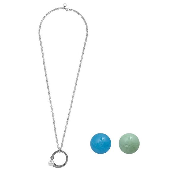 Серебряное колье с муранским стеклом Ciclon Camaleonica Rutenio