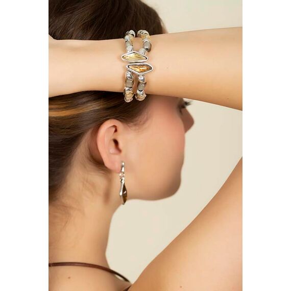 Серебряный браслет из бусин с муранским стеклом Ciclon Lipno, изображение 2