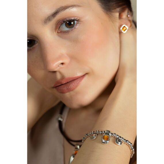 Серебряный браслет женский с муранским стеклом Ciclon Сharm, изображение 2