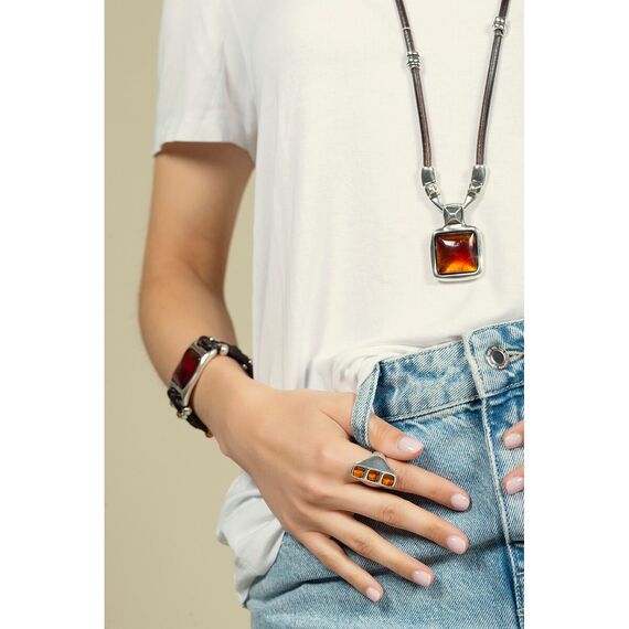 Серебряное кольцо женское с муранским стеклом Ciclon Сhik, Размер (мм): 18,4, изображение 3