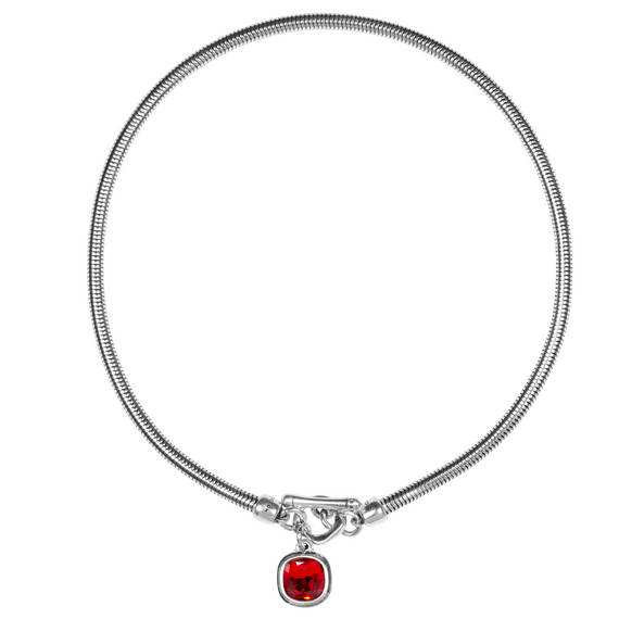 Серебряное колье с кристаллом Сваровски Ciclon Solitario