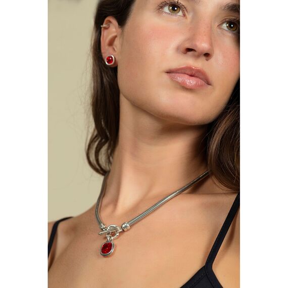 Серебряное колье с кристаллом Сваровски Ciclon Solitario, изображение 2