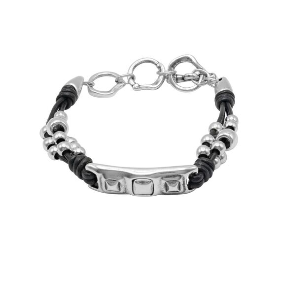 Кожаный браслет с серебром Ciclon Mini Stile