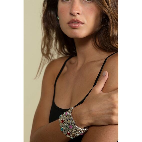 Серебряный браслет женский с кристаллами Сваровски Ciclon Amorios, Размер (мм): 175-180, изображение 2