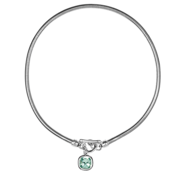 Серебряное колье с кристаллом Сваровски Ciclon Solitario