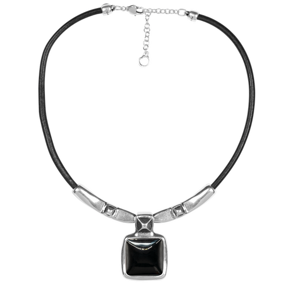 Серебряное колье женское с муранским стеклом Ciclon Kubik