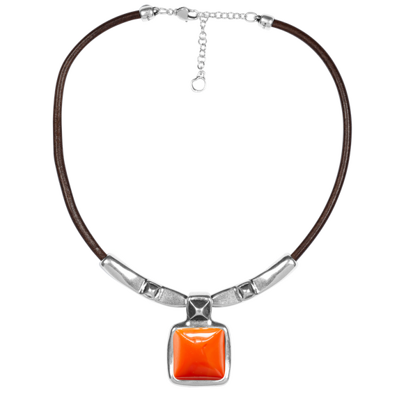 Серебряное колье женское с муранским стеклом Ciclon Kubik