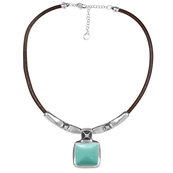 Серебряное колье женское с муранским стеклом Ciclon Kubik