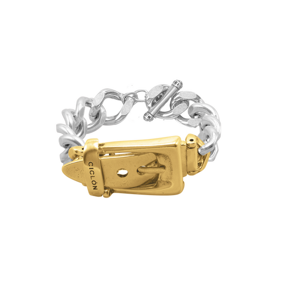 Серебряный браслет женский с золотой застежкой Ciclon Cynthia, Размер (мм): 175-180