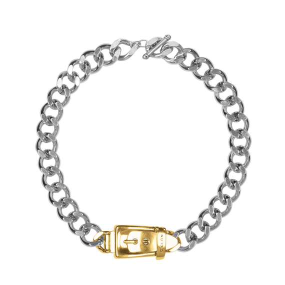 Серебряное колье женское с золотой подвеской Ciclon Cynthia