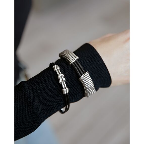 Кожаный браслет с серебром Ciclon Man, Размер (мм): 190-195, изображение 2