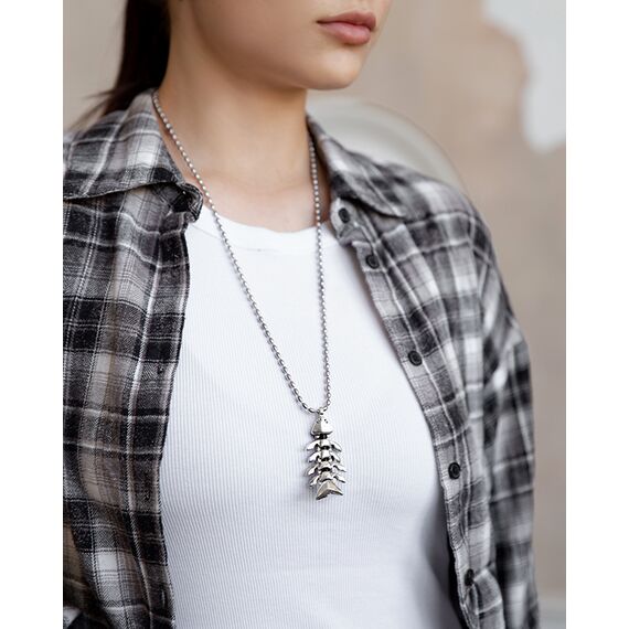 Серебряное колье женское с подвеской Ciclon Man, изображение 2