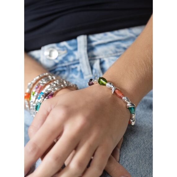 Серебряный браслет из бусин с муранским стеклом Ciclon Liquid, изображение 2