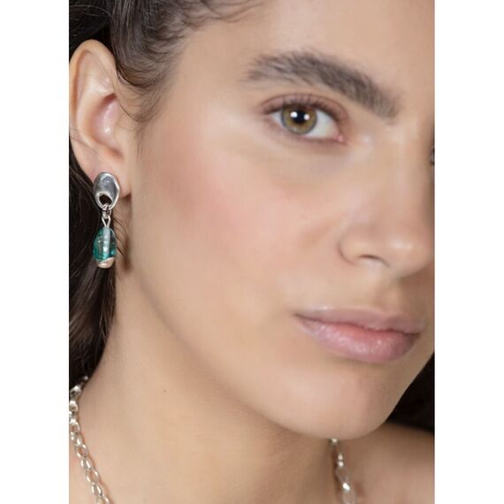 Серебряные серьги с муранским стеклом Ciclon Liquid, изображение 2