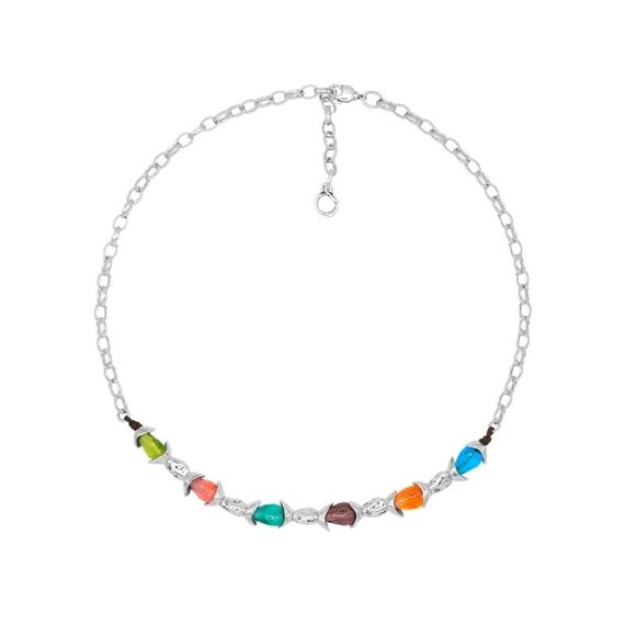 Серебряное колье с муранским стеклом Ciclon Liquid