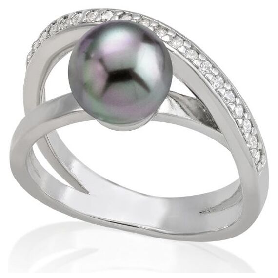 Серебряное кольцо женское с жемчугом и кубиками циркония Majorica Exquisite, Размер (мм): 17,5 Серебряное кольцо женское с жемчугом и кубиками циркония Majorica Exquisite, Размер (мм): 17,5