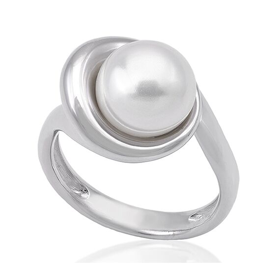 Серебряное кольцо женское с жемчугом  Majorica Margot, Размер (мм): 16,85