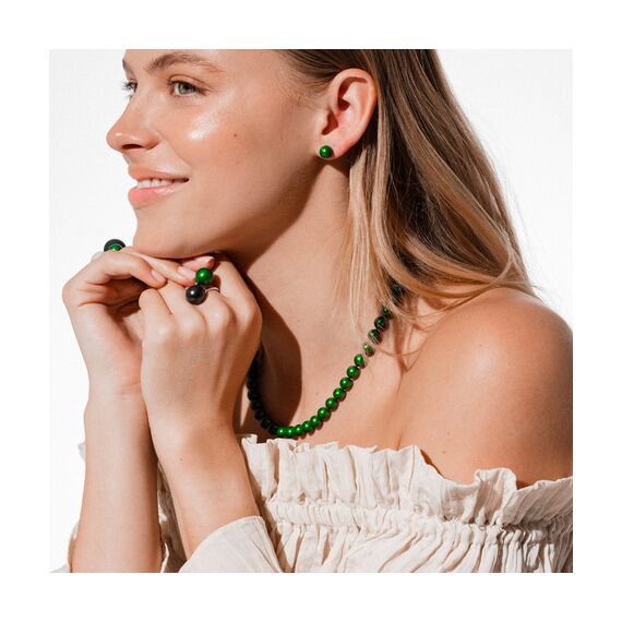 Золотые серьги женские с жемчугом Majorica Lyra, изображение 4