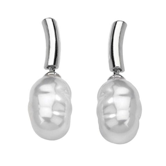 Серебряные серьги женские с жемчугом Majorica Baroque