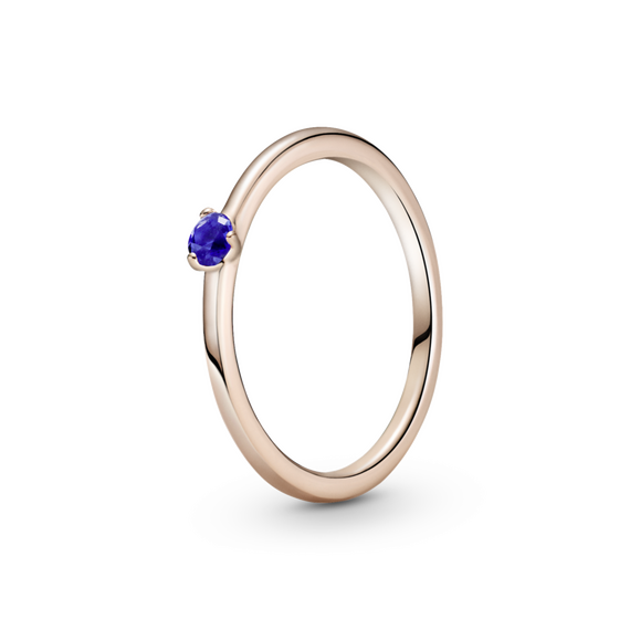 Женское кольцо с золотом и цирконием Синий талисман Pandora Moments