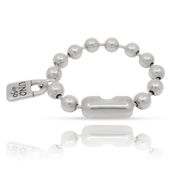 Серебряный браслет из сферических бусин Снежинка UNOde50 Snowflake, Размер (мм): 155, изображение 4