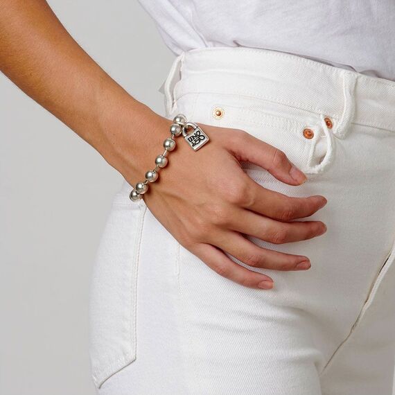 Серебряный браслет из сферических бусин Снежинка UNOde50 Snowflake, Размер (мм): 155, изображение 7