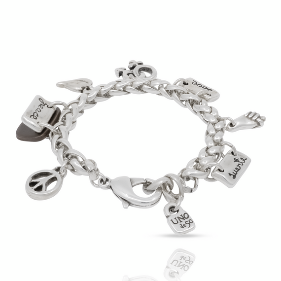 Серебряный браслет c подвесками Счастливая любовь UNOde50 Lakilov, изображение 3