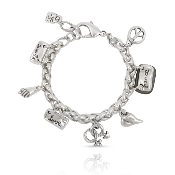 Серебряный браслет c подвесками Счастливая любовь UNOde50 Lakilov, изображение 4