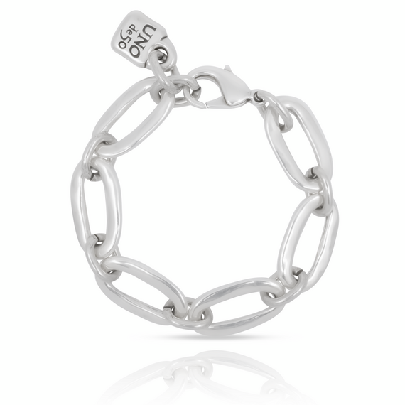 Серебряный браслет женский с овальными звеньями Бомба UNOde50 Awesome, изображение 4