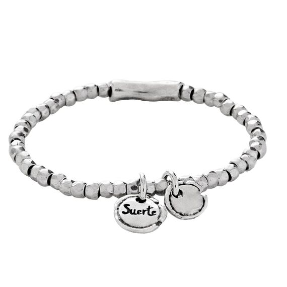 Серебряный браслет на руку тонкий с пожеланием UNOde50 Certificated luck, Размер (мм): 165