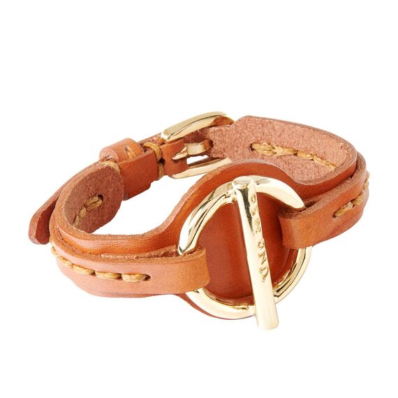 Женский браслет с золотом из кожи ручной работы UNOde50 Plug On