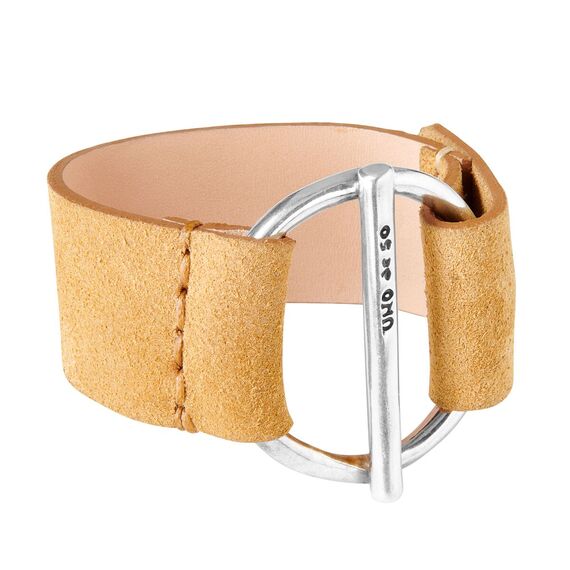 Кожаный браслет с серебряной вставкой UNOde50  Watt's up - Suede