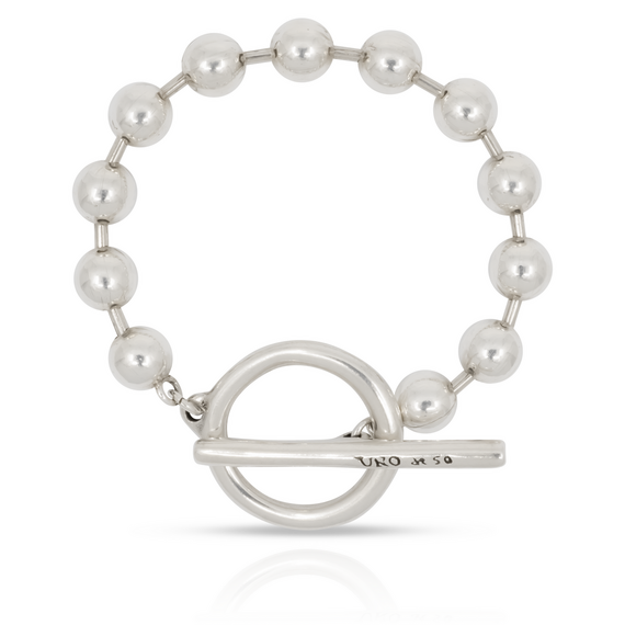 Женский браслет с серебром из сферических бусин UNOde50 ON/OFF, Размер (мм): 165, изображение 4