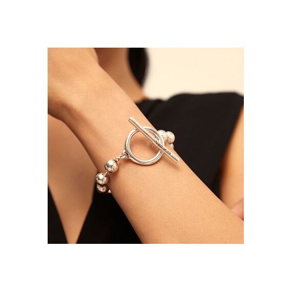 Женский браслет с серебром из сферических бусин UNOde50 ON/OFF, Размер (мм): 165, изображение 6