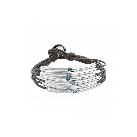 Кожаный браслет с кристаллами Сваровски многослойный UNOde50 Heal-me, Размер (мм): 165