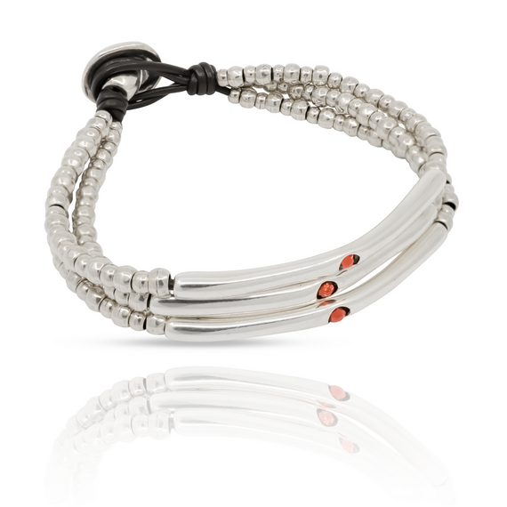 Серебряный браслет многослойный UNOde50 La vie en rose, изображение 2