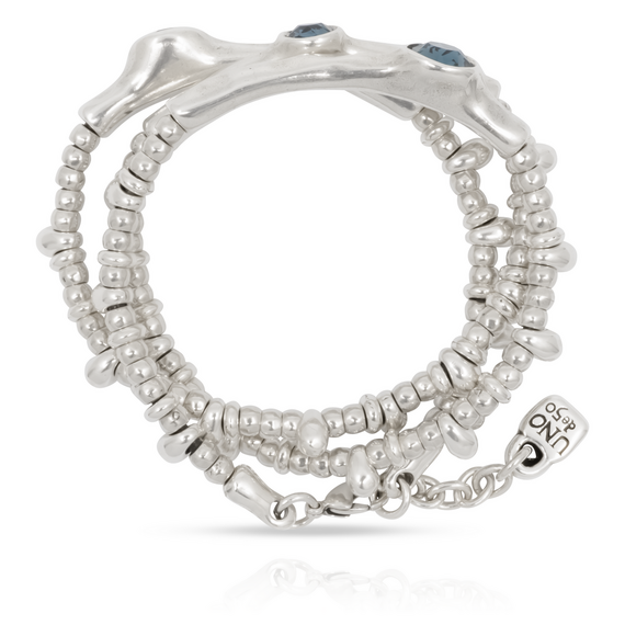 Серебряный браслет тройной с кристаллами Cваровски Наваждение UNOde50 Delirium, изображение 4