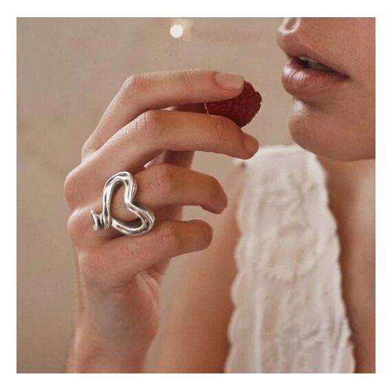 Серебряное кольцо женское в виде изогнутого гвоздя в форме сердца UNOde50 Nailed Heart, Размер (мм): 15,3-15,7, изображение 3