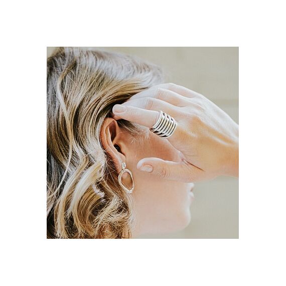 Серебряное кольцо женское широкое Торнадо UNOde50 Tornado, Размер (мм): 17,3-17,7, изображение 6