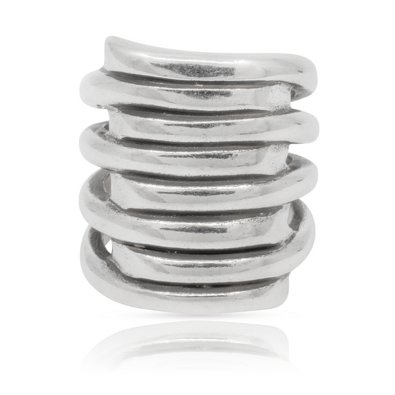 Серебряное кольцо женское широкое Торнадо UNOde50 Tornado, Размер (мм): 18,3-18,7