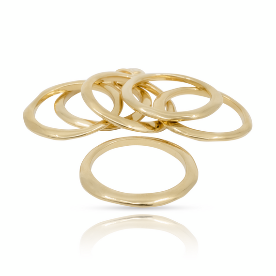 Золотое кольцо женское многослойное Под замком UNOde50 Prisoner, Размер (мм): 16,3-16,7, изображение 4