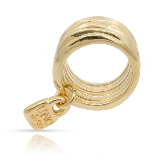 Золотое кольцо женское многослойное Под замком UNOde50 Prisoner, Размер (мм): 18,3-18,7, изображение 3