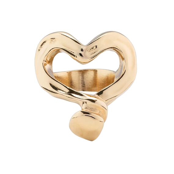 Золотое кольцо женское гвоздь в форме сердца UNOde50 Nailed Heart крупное, Размер (мм): 16,3-16,7