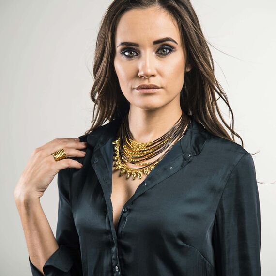 Золотое кольцо женское широкое Торнадо UNOde50 Tornado, Размер (мм): 16,3-16,7, изображение 3