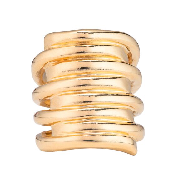 Золотое кольцо женское широкое Торнадо UNOde50 Tornado, Размер (мм): 17,3-17,7