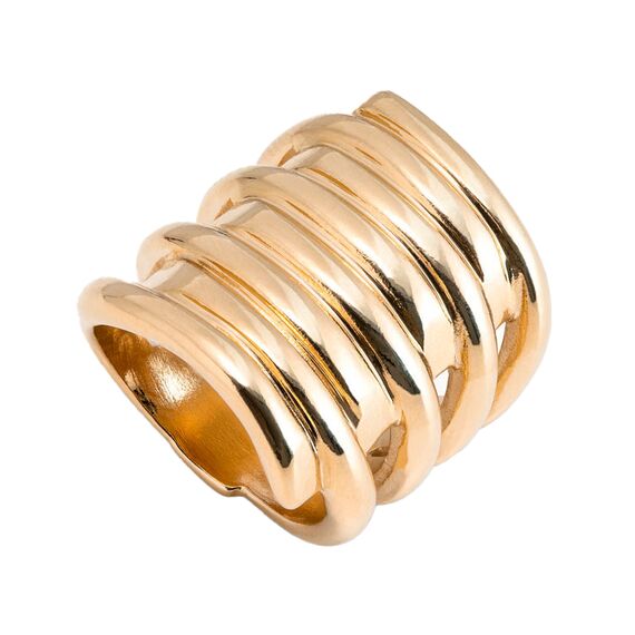 Золотое кольцо женское широкое Торнадо UNOde50 Tornado, Размер (мм): 17,3-17,7, изображение 2