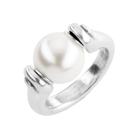 Серебряное кольцо женское с жемчугом Беспокойный UNOde50 Moody, Размер (мм): 18,3-18,7