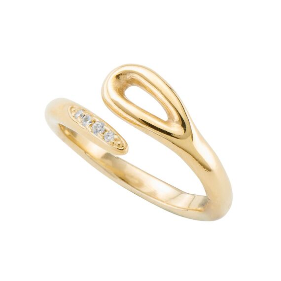 Кольцо Silver needle с золотом