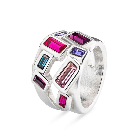 Серебряное кольцо женское с кристаллами Сваровски UNOde50 Pink Lady, Размер (мм): 16,3-16,7